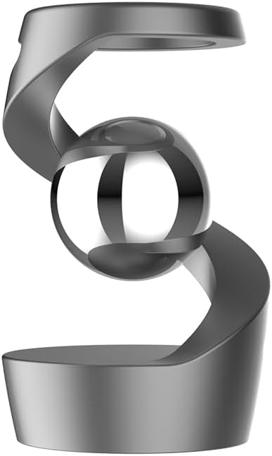 Kinetic Desk Toys, Kinetic Spinning Desk Toy, Desk Fidgets for Office for Adults, Fidget Toys for Kids Teens with Autism ADHD (Gray Silver)