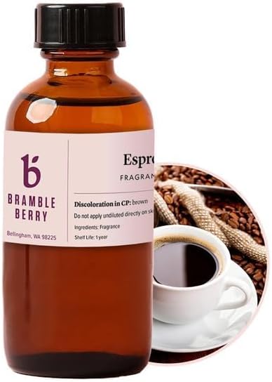 Bramble Berry Espresso Fragrance Oil 2 oz | Bold Coffee Scent for Soap Making, Candles, Lotion, Bath Bombs & Coffee Scrubs | Skin Safe, Vegan, Paraben & Phthalate Free, DIY Craft Essential