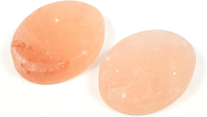 2 Pcs Leaf Shape Himalayan Salt Massage Stones Hot Massage Cold Massage Stones Set Warm Rocks Kit for Facial SPA3.93 * 2.76IN(10 * 7CM