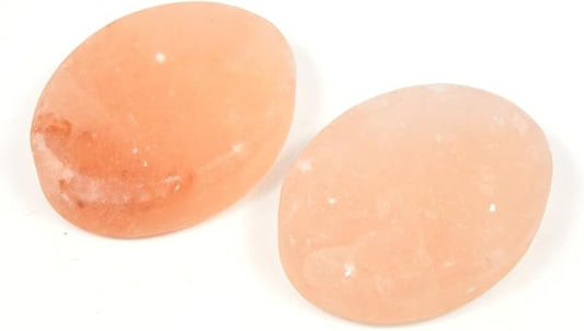 2 Pcs Leaf Shape Himalayan Salt Massage Stones Hot Massage Cold Massage Stones Set Warm Rocks Kit for Facial SPA3.93 * 2.76IN(10 * 7CM