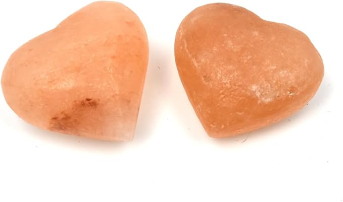 2 Pcs Heart Shape Himalayan Salt Massage Stones Hot Massage Cold Massage Stones Set Warm Rocks Kit for Facial SPA