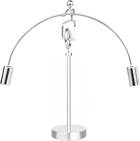 Kinetic Fishing Sculpture - Fisherman & Bass Balancing Art - Unique Metal Balance Sculpture for Home or Office Decor (Unicycle Ornament)