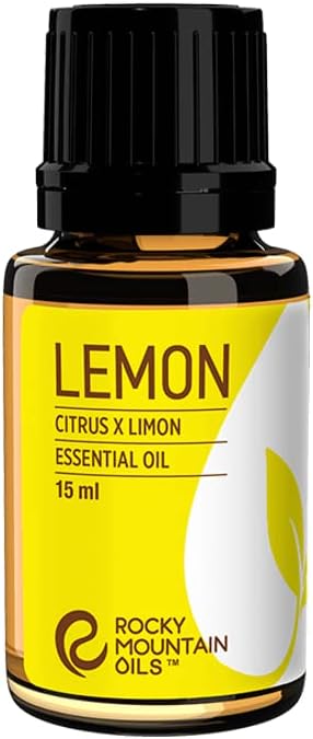 Rocky Mountain Oils Lemon Essential and Natural Aromatherapy Essential Oils for Diffuser, Topical, and Home - 15ml