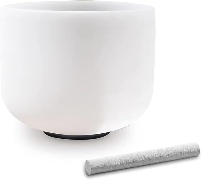 Kresec 10 Inch Crystal Singing Bowl C Note (±40 cents) C Note Root Chakra with O-ring and Mallet Quartz Crystal Sound Bowl for Meditation, Yoga, Spiritual and Body Healing and Energy Cleansing