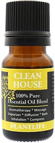 Plantlife Clean House Aromatherapy Essential Oil Blend - Straight from The Plant 100% Pure Therapeutic Grade - No Additives or Fillers - Made in California 10 ml