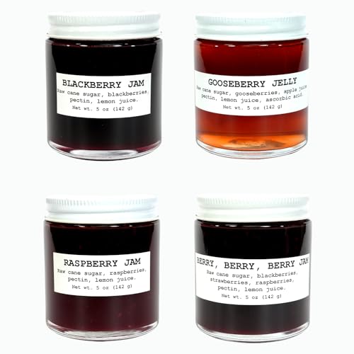 Four Pack Bramble Berry Collection of 5 oz jars of Artisanal Naturally Grown Jams & Jellies