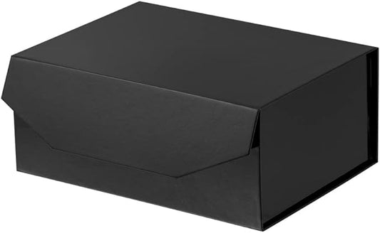 1Pcs Black 9.5x7x4 Inch Gift Box, Small Magnetic Box with Lid Black Small Gift Boxes for Groomsman proposal Foldable Magnetic Closure Storage Boxes