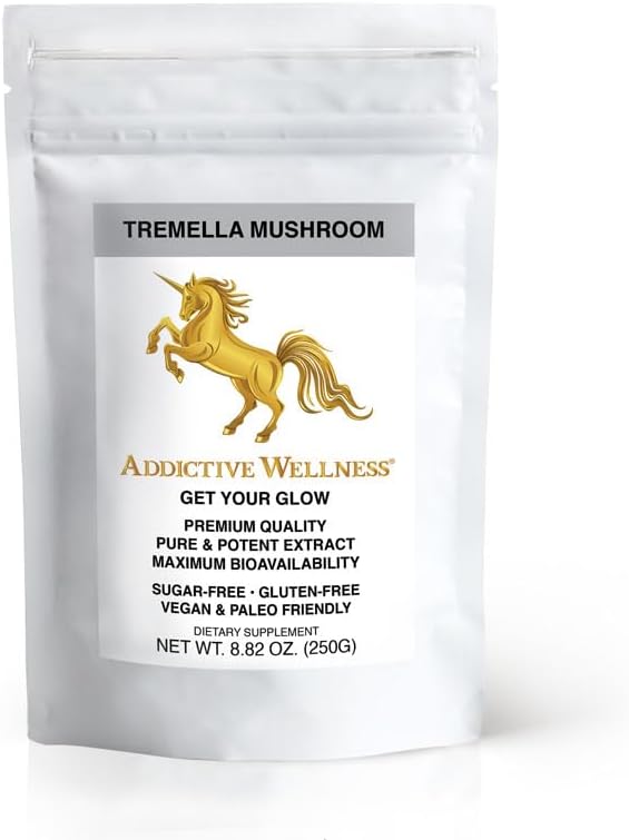 Addictive Wellness Tremella Mushroom Extract Powder Wood Grown Pure & Potent (250 Grams)