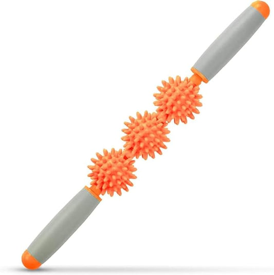 Fascia Muscle Roller, Cellulite Massager Fascia Roller for Cellulite and Sore Muscles, Neck, Leg, Back, Pressure Trigger Point Body Roller Deep Tissue Massage Stick Tools - 3 Massage Balls