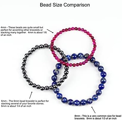 Cherry Tree Collection - Small, Medium, Large Sizes - Gemstone Beaded Bracelets For Women and Men - 6mm Round Beads