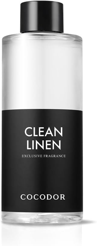 Cocod'or COCODOR Reed Diffuser Oil Refill/Clean Linen /200ml / 1 Pack/Aromatherapy, Home Fragrance, Scented Oils, Oils for Reed Diffuser, Bathroom Home Decor