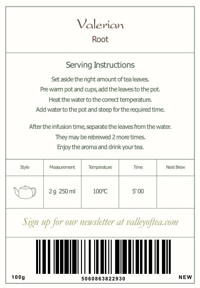 Valerian Root Organic Herbal Tea - Calming And Relaxing - Good Night Rest - Valeriana Officinalis Roots Valerian Sleep Tea Valerian Herbal Tea Valerian Tea Organic Valerian Herb Valerian Tea Root