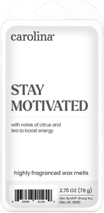 Carolina Stay Motivated Scented Wellness Wax Melts, Wax Melt Warmer Cubes, Long Lasting Scented Wax Warmer Cubes, 4 Pack, 6 Cubes Each - Made in The USA