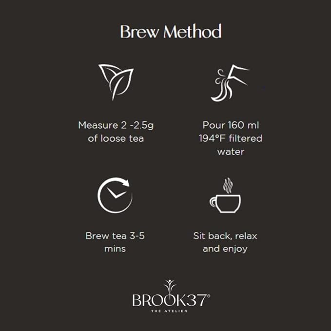 Brook37 Twilight Romance Eco Darjeeling Black Tea - Premium Loose Leaf 2nd Flush Tea with Floral Aroma & Sweet Honey Notes | Medium Caffeine | 50g Compostable Paper Tube | Elegant Gift for Tea Lovers