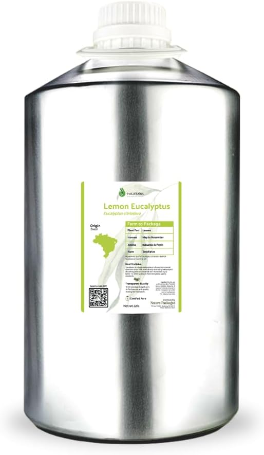 Lemon Eucalyptus Oil by Eucaliptus from Brazil - Pure Lemon Eucalyptus - 100% Pure Steam Distilled Natural Aceite de Eucalipto Limón - Aromatherapy - Premium Therapeutic Grade (22lbs)
