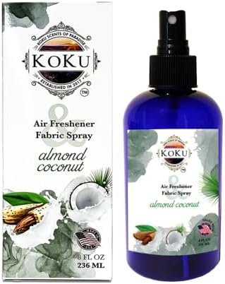 Almond Coconut Air Freshener - Room Spray - Odor Eliminator - Deodorizer - Car Air Freshener - Home Spray - Linen Spray - Fabric Refresher - Non-Toxic - Alcohol Free – Made in USA (8 Oz)