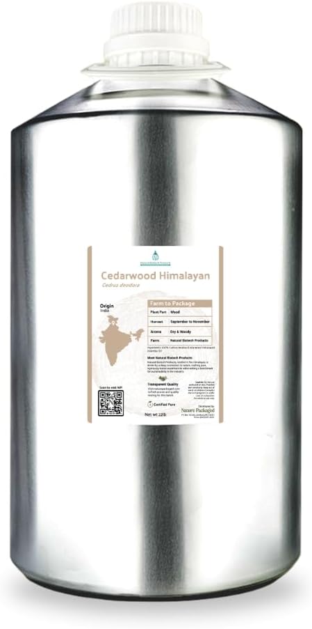 Cedarwood Himalayan Essential Oil - 100% Pure Steam Distilled Natural Cedarwood Himalayan Oil (Aceite de Cedro) from Natural Biotech NBT India for Aromatherapy & DIY Projects - 22lbs