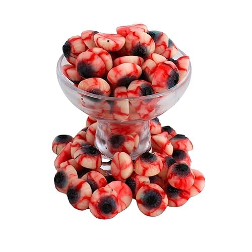 Gummy Eyeballs Candy - Edible Jelly Halloween Eye Ball Gummies Bulk, Creepy Bloodshot Zombie Gummy Eyes, by Queen City Candy Cave (2 Pound)