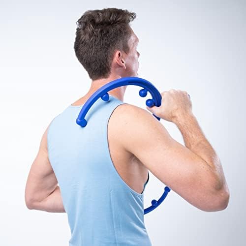 Body Back Buddy Elite - Improved Design- Versatile Handheld Massage Stick for Full Body Muscle Pain Relief - Professional Grade Trigger Point Massage Cane (Blue Elite 2.1)