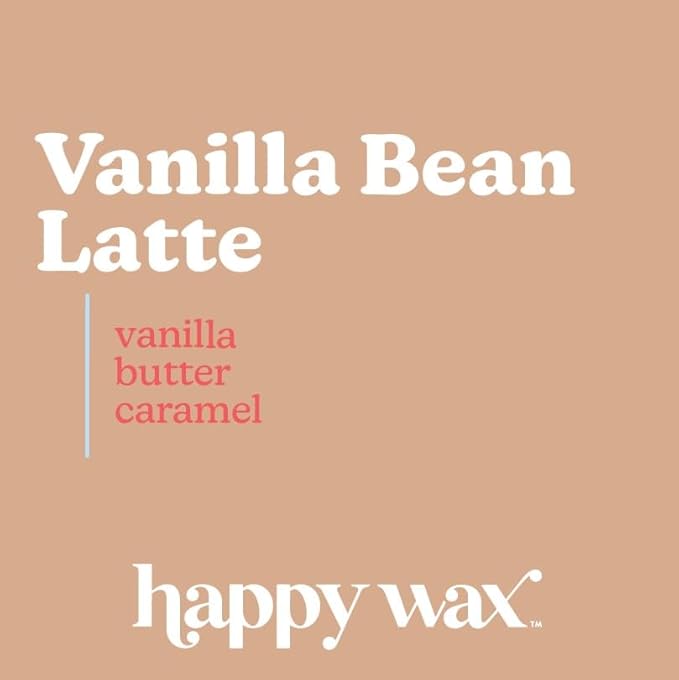 Happy Wax Vanilla Bean Latte Scented Bear Wax Melts - Natural Strong Scented Coffee Wax Melts Infused w/Essential Oils - Non Toxic & Pet Safe - (4 oz Tin)