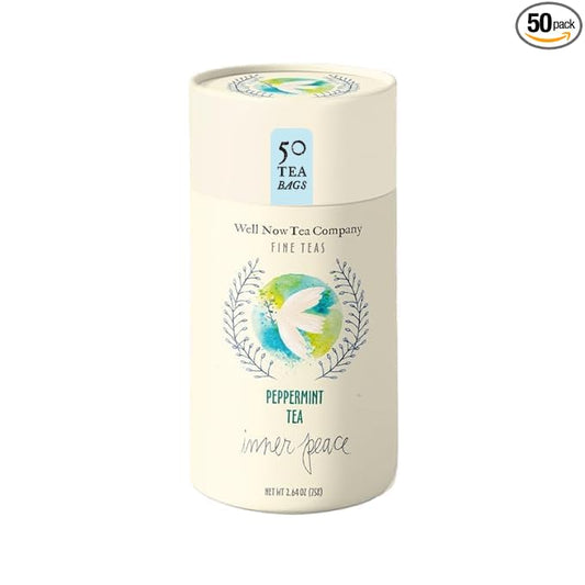 Life Plus Style Gourmet Well Now Herbal Peppermint Tea Natural Fine Teas Refreshing Organic Herbal Infusion Caffeine Free Non-GMO Digestive Comfort Relaxing Fresh Mint Flavor Wellness Tea For Women & Men 50 Tea Bags Pack of 1