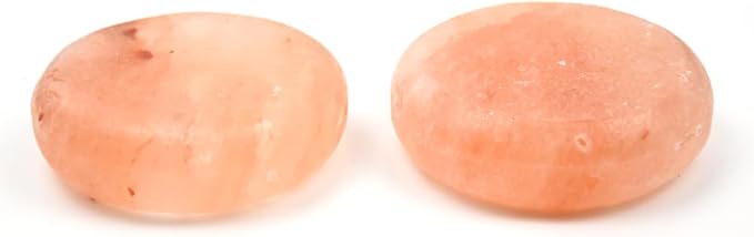2 Pcs Himalayan Salt Hot Massage Stones Cold Stones Set Warm Rocks Kit for Facial SPA 3.14 * 3.14in