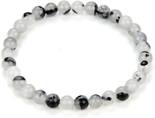 Adabele 1pc Natural Stretch Gemstone Bracelet 6mm (0.24 Inch) Bead 7" 7.5" 8 inch Healing Crystal Quartz Energy Chakra Jewelry Women Birthday Gift