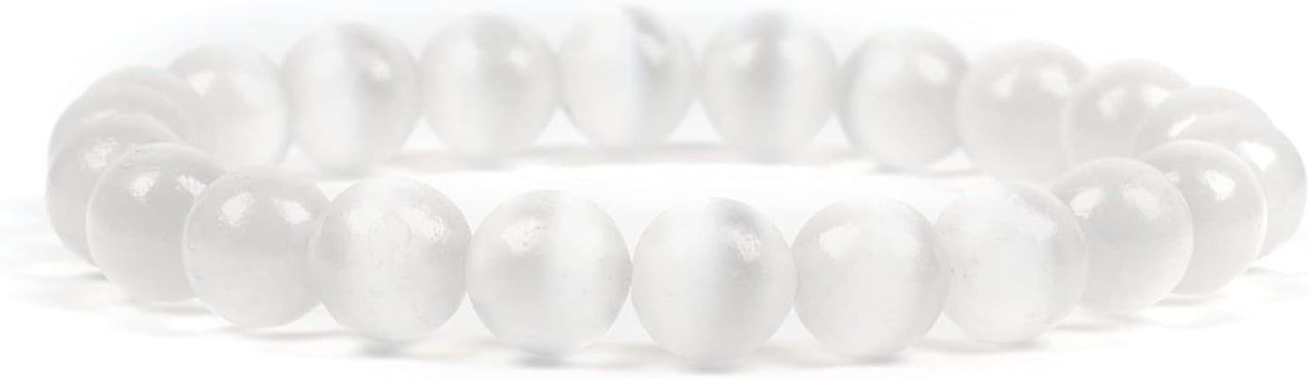 Cherry Tree Collection - Small, Medium, Large Sizes - Gemstone Beaded Bracelets For Women and Men - 8mm Round Beads