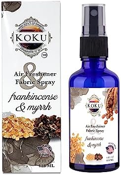 Frankincense Myrrh Air Freshener - Room Spray - Odor Eliminator - Deodorizer - Car Air Freshener - Home Spray - Linen Spray - Fabric Refresher - Non-Toxic - Alcohol Free (4 Oz)