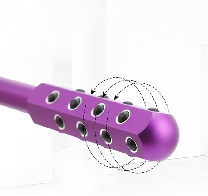 Facial Roller - Uplift Facial Massaging Beauty Roller, Face Massager Roller, Face Rollers for Women, Portable 7.6" Purple Beauty Roller for Face, Eye, Neck, Chin, Skin - 24-Stone
