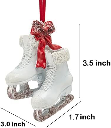 Decorative Ice Skate Christmas Ornament - Ice Skate Decorative Hanging Ornaments for Christmas Tree - High 3.46 Inch Braxio