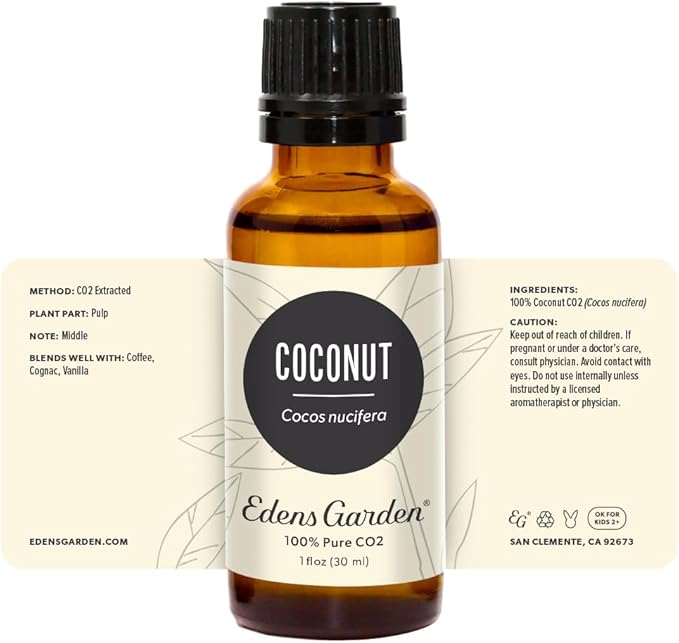 Edens Garden Coconut CO2 Essential Oil- 100% Pure Premium Grade, Undiluted, Natural, Therapeutic, Aromatherapy, The Best for Diffuser, Skin, Face, Hair 30 ml (1 fl oz)
