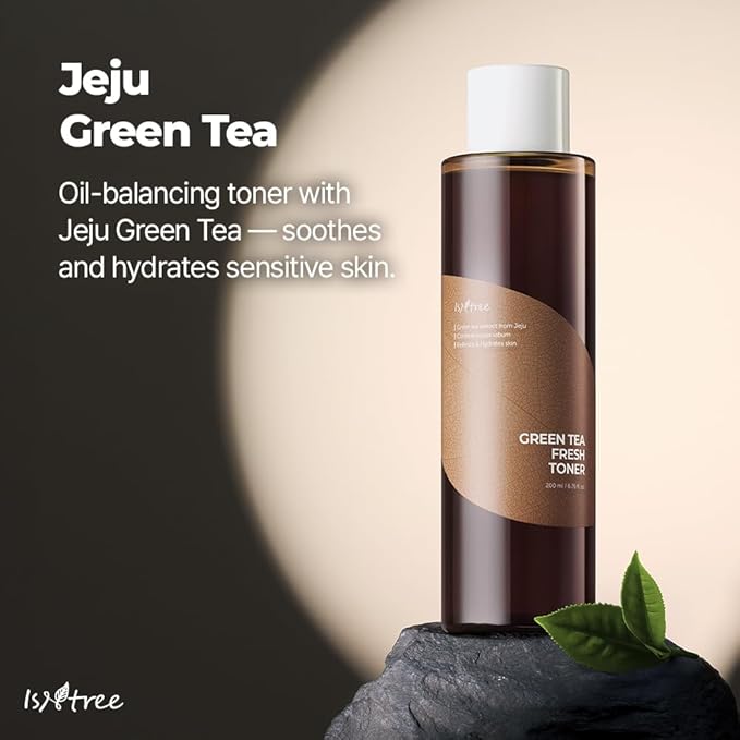 ISNTREE Green Tea Fresh Toner 200ml, 6.76 fl.oz | Korean Skincare | Toner for Oily Skin | Sebum Control | Hydrating and Refreshing