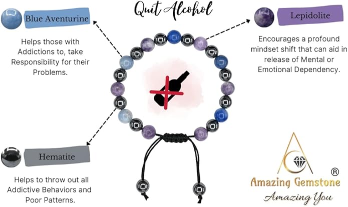 Natural Healing Crystal Bracelet for Women - Mens Bracelet Energy Balancing Gemstones Set - Adjustable Stone Bead Bracelet for Men and Women - Chakra Crystal Therapy Accessory, Meditation