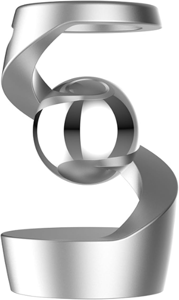 Kinetic Desk Toy, Fidget Toys for Kids 8-12, Kinetic Spinning Desk Toy Ball, Metal Desk Fidgets for Office for Adults, Fidgets for Teens (Silver Silver)