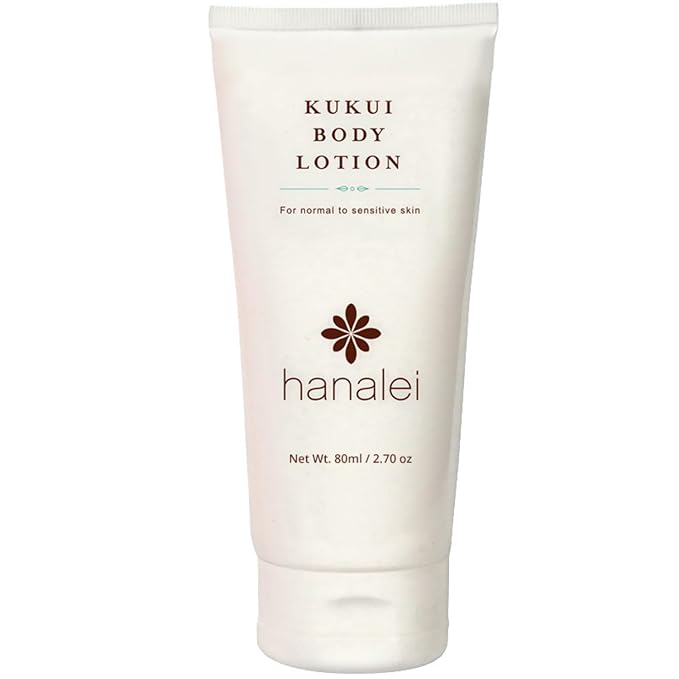 Hanalei Cruelty-Free Kukui Oil Body Lotion – Paraben-Free, Dye-Free Moisturizer with Kukui Nut Oil, Shea Butter & Jojoba for Hydrated, Soft, Nourished Skin – Travel-Friendly Size 80 ml