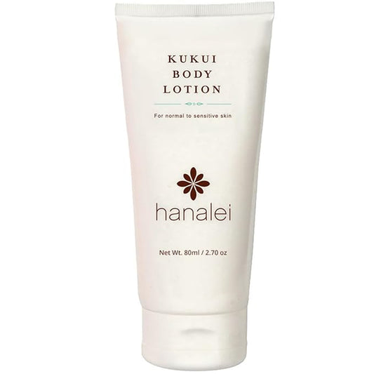 Hanalei Cruelty-Free Kukui Oil Body Lotion – Paraben-Free, Dye-Free Moisturizer with Kukui Nut Oil, Shea Butter & Jojoba for Hydrated, Soft, Nourished Skin – Travel-Friendly Size 80 ml