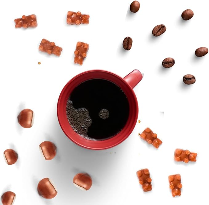 Happy Wax Hazelnut Coffee Scented Bear Wax Melts - Natural Strong Scented Coffee Wax Melts Infused w/Essential Oils - Non Toxic Wax Melt & Pet Safe Wax Melts - (4 oz Tin)