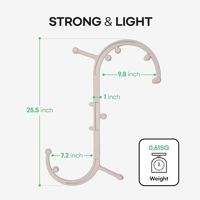 HubiCare Massage Stick, Trigger Point Cane, Body Deep Tissue, Handheld Back, Neck, Shoulder, Leg and Feet, Muscle Release Tool Self Massage Hook Cane for Women & Men (Beige)