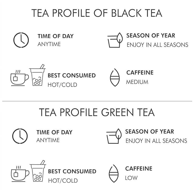 Octavius Tea Sampler Pack | 8 Assorted Black & Green Teas | 32 Teabags | Tea Sampler Variety Pack | Pack of 6 | Mothers Day Tea Gift Box