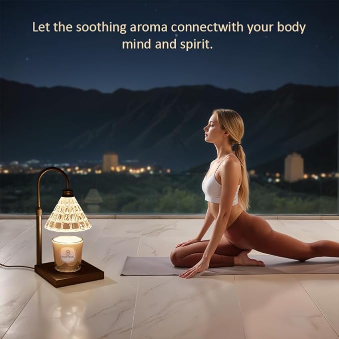 Candle Warmer Lamp with Dimmer, 2H/4H/8H Timer, Compatible with Yankee Candle Large Jar Candle, Home Decor Gift for her, Birthday Gift for mom, Home Scented Jar Candles Heater (Black)