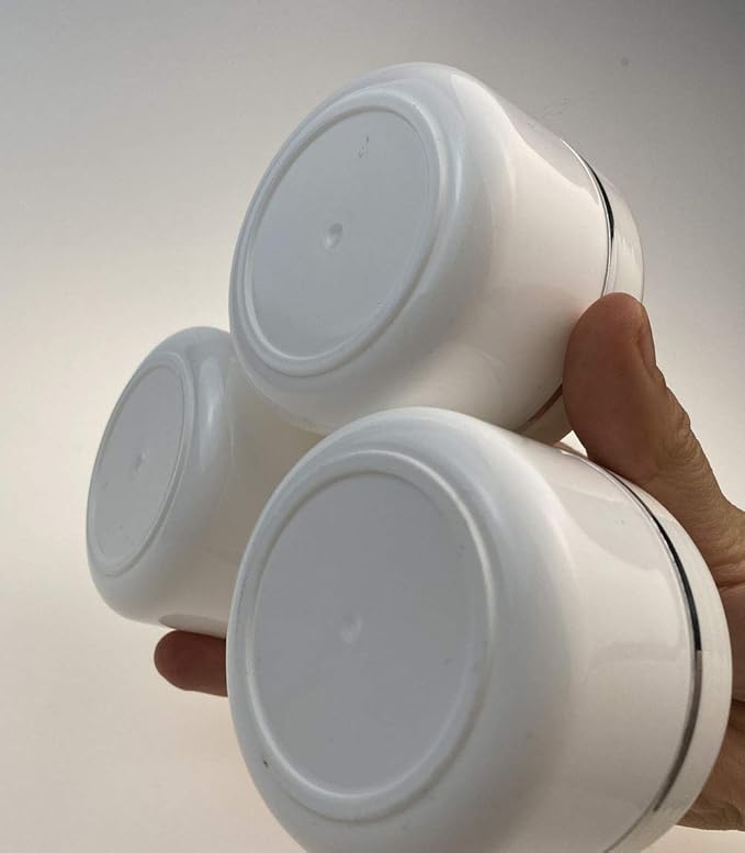 6PCS White Plastic Creams Jar with Inner Liners and Lid Empty Refillable Cosmetic Face Lotions Ointments Bottles Containers Lip Balm Storage Scrub Lotions Dispenser Jars Pots(250ML/8.45OZ)