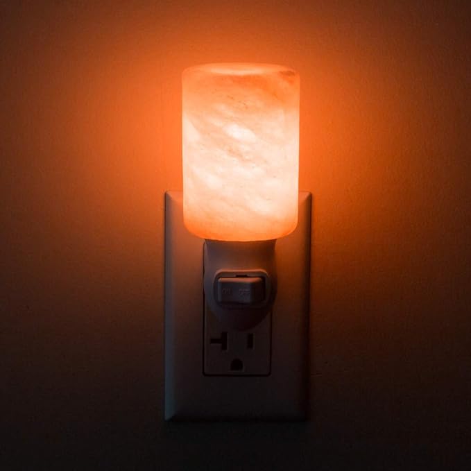 AULTRA Salt Lamp Night Light with Himalayan Natural Crystal Salt Color Lights - UL Listed Plug for Bedrooms Or Bathrooms (1 Pack)