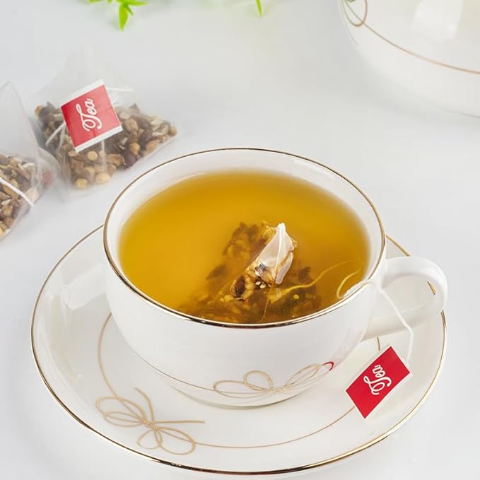 Licorice Root Herbal Tea 甘草根养生茶 – 3.5oz/100g (50 Pyramid Tea Bags), Non-GMO, Caffeine-Free, Soothes Throat & Supports Digestion