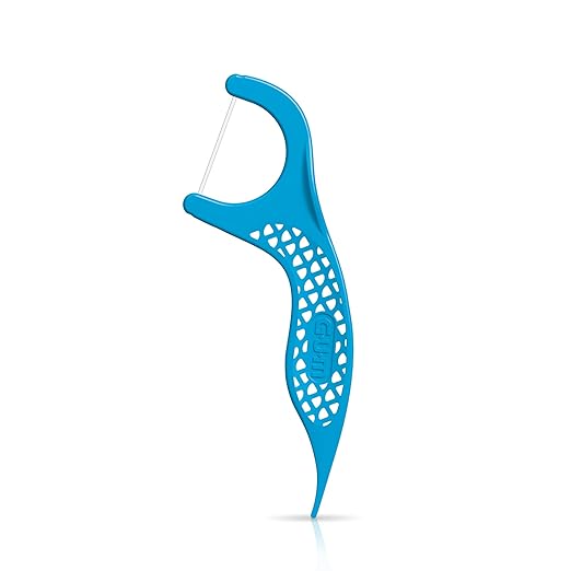 GUM Advanced Care Floss Picks - Dental Flossers for Adults with Vitamin E and Fluoride - Extra Strong Shred-Resistant Dental Floss, Easy Grip Handle, Fresh Mint Flavor, 150 Count (Pack of 4)