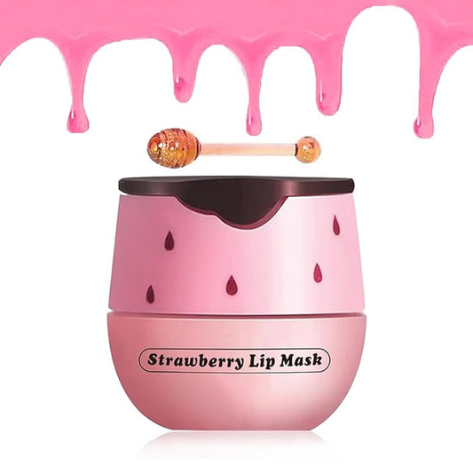Fruit Lip Balm, Moisturizing & Smoothing Lip, Hydrate Repair Prevent Dry Cracked Lip Sleeping Lip Mask, Effective Reduces Lip Lines Lip Care (Strawberry)