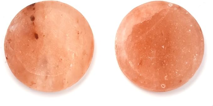 2 Pcs Himalayan Salt Hot Massage Stones Cold Stones Set Warm Rocks Kit for Facial SPA 3.14 * 3.14in