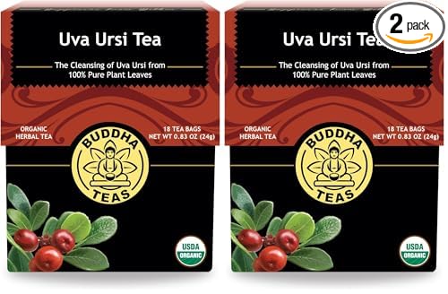 Buddha Teas - Uva Ursi Tea - Herbal Tea - Natural Boost of Vitamins, Minerals, & Antioxidants - Clean Ingredients - Caffeine Free - OU Kosher - Gluten Free - 18 Tea Bags (Pack of 2)