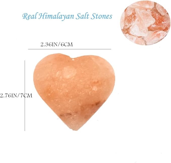 2 Pcs Heart Shape Himalayan Salt Massage Stones Hot Massage Cold Massage Stones Set Warm Rocks Kit for Facial SPA