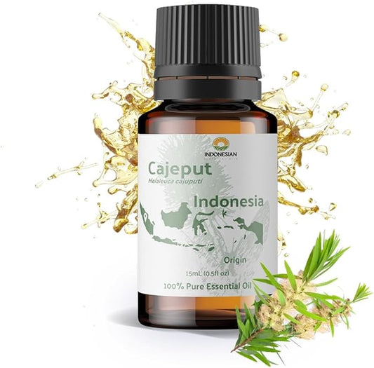 Cajeput Essential Oil (15ml) - Direct from Central Java, Indonesia - Essential Oils for Diffusers Aromatherapy; Essential Oils for Body; Massage Oils | 100% Pure Therapeutic Grade